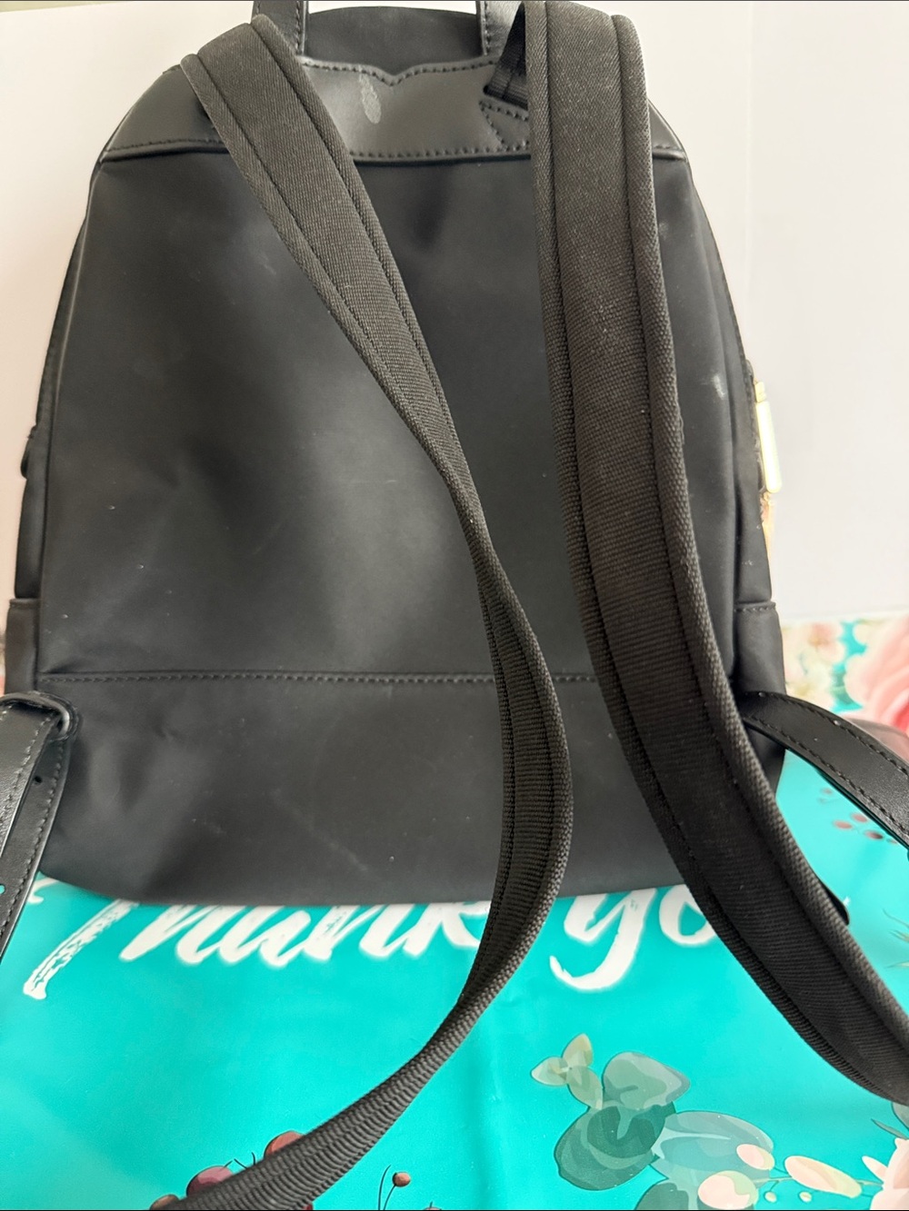 Kate Spade New York Black Nylon Mini Backpack Gold Hardware - Picture 3 of 9